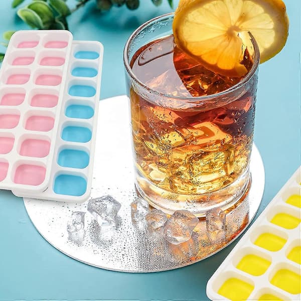 4-pack Ice Cube Tray with Lid, Reusable Silicone Ice Cube Molds, Easy Release