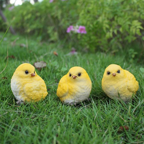 3 Chicken Garden Sculptures and Statues, Easter Decorations, Resi