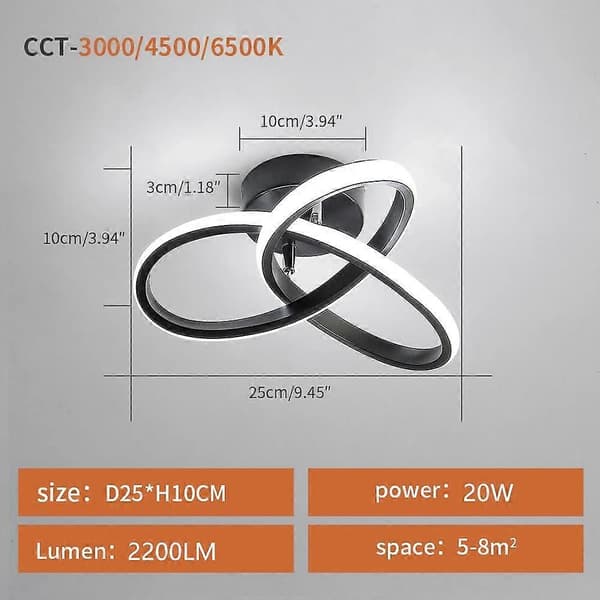 LED loftlampe, taklampe, LED-lampe, sort