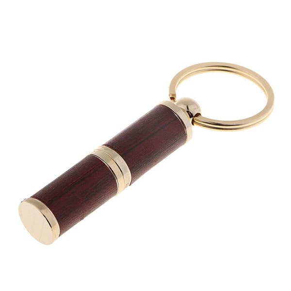 Rød træ kulfiber klistermærke rustfrit stål cigar punch metalkutter kuglestil med nøglering