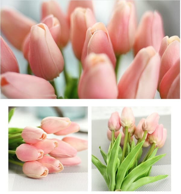Artificial potted plant, artificial tulips, flower decoration, 20 pieces