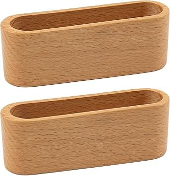 2-pak træ visitkort holder, kortdisplay, skrivebordsstander
