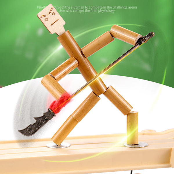 Rolig bambu mann kampleker for barn Interaktive skrivebordsleker for gutter jenter barn Hvit 18 deler White 18 pieces