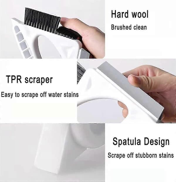 Glass Shower Wall Scraper, 3-in-1 Window Cleaner, Multifunctional Window Track Cleaning Tools (1 pc)