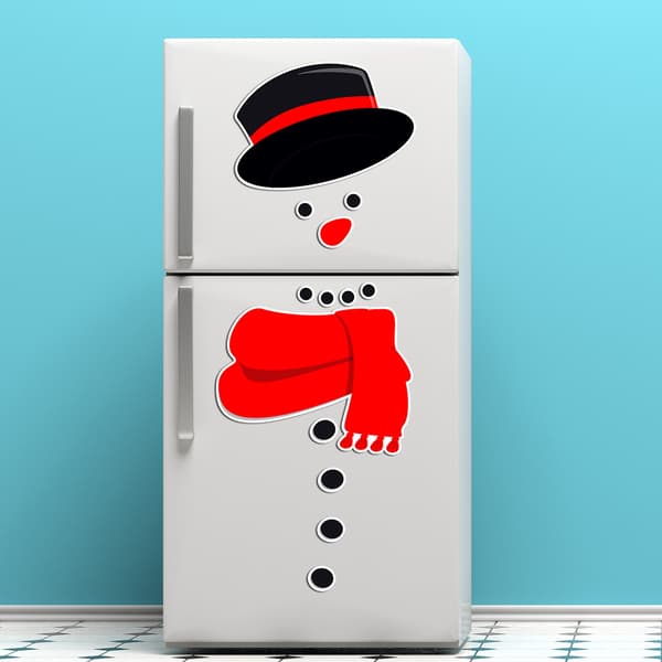 Snögubbe kylskåpsmagneter juldekorationer stor röd Bla