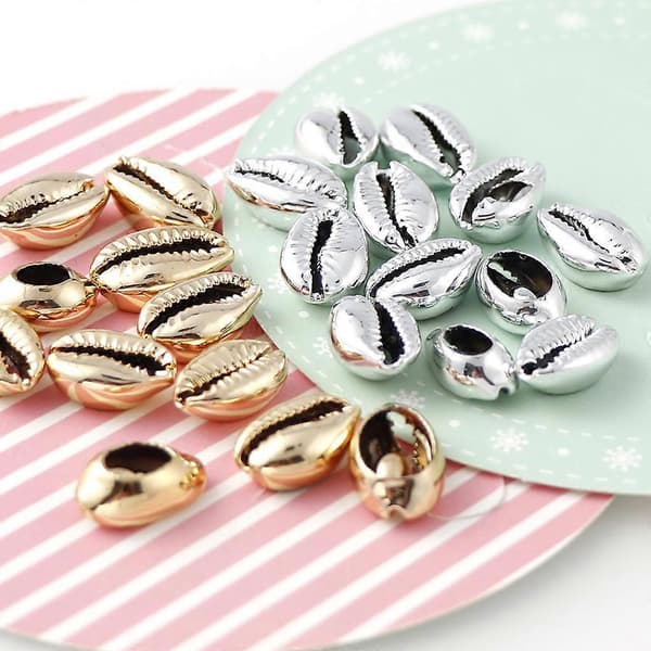 100 Pcs White Natural Spiral Seashell Beads Sea Shells Beach Shells Cowrie Shells Charms Beads Jewelry Making