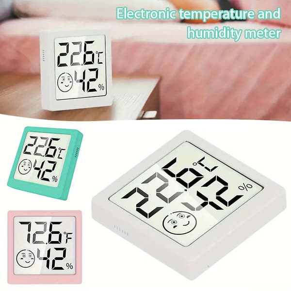 Electronic Thermometer Hygrometer High Sensitivity Magnetic Humidity Meter for Office Home (FMY) White White