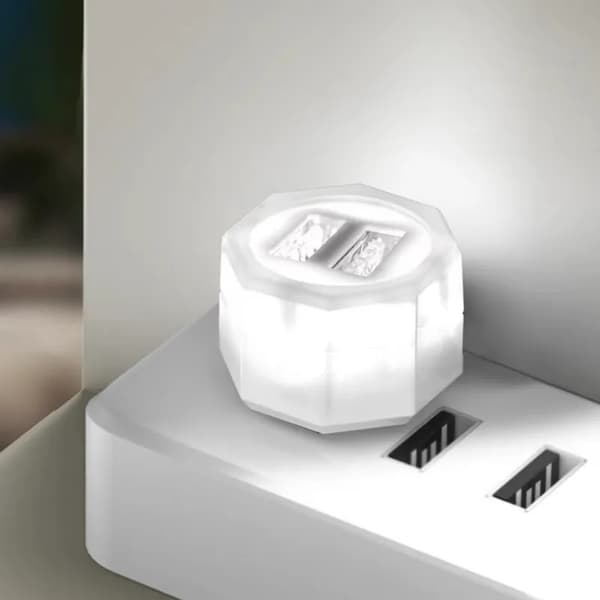 5-delt LED USB-plugg nattlampe bærbar disklampe 5V lesing