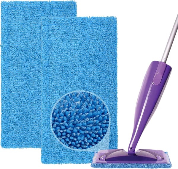 Absorberende erstatningsovertræk kompatible med Swiffer Wet Spray Mop Mikrofibermoppeovertræk til våde og tørre mopper (2)