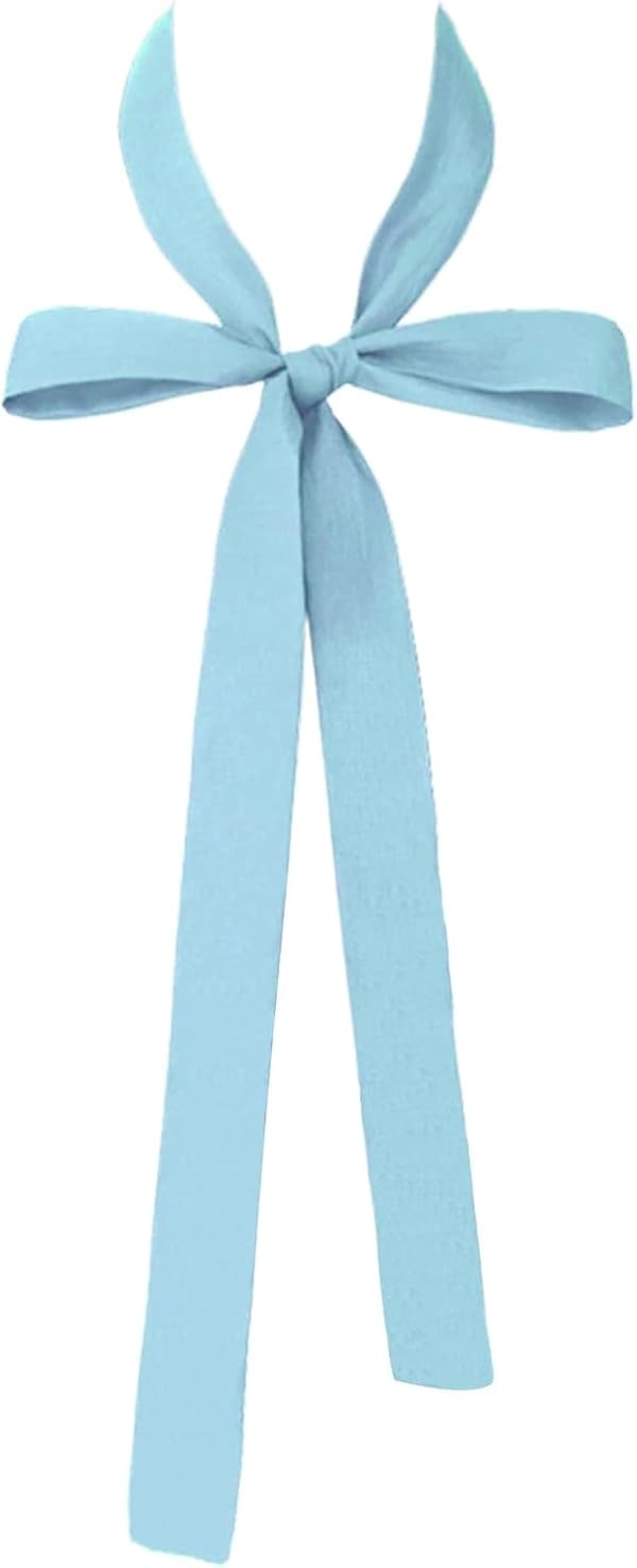 Skjerf for kvinner, ensfarget satengbånd, slips, halstørkle, tilbehør til bryllup, cosplay, fest, lyseblå - Light Blue