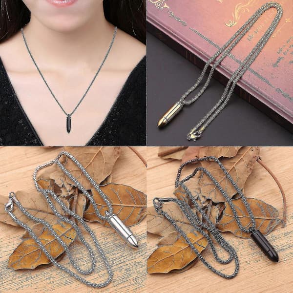 Beads Pendant Stainless Steel Men's Classic Charm Necklace Creative Unique--silver Cy