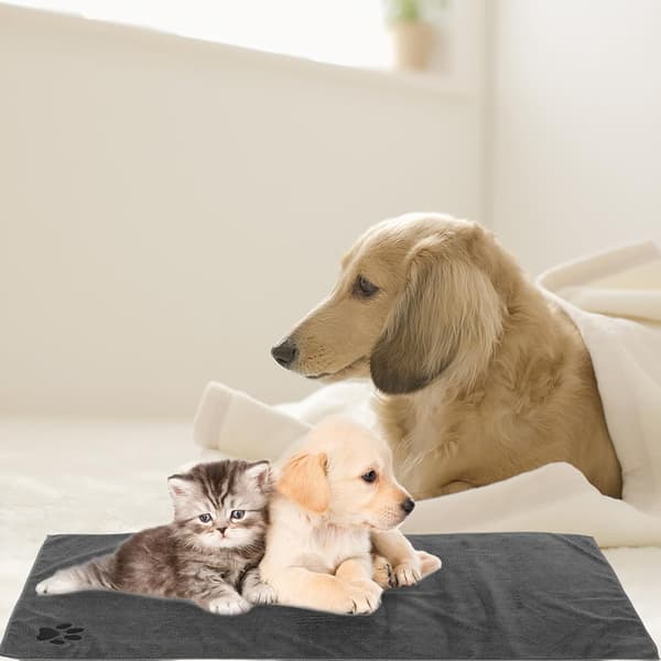 Absorberende kæledyrsbadehåndklæde af blød mikrofiber, stort tørreklæde til hunde, hurtigtørrende, holdbart til pelspleje af hunde og katte