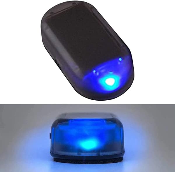 Billa larmlampa, solcellsdriven ny LED-billa larmlampa (blå)