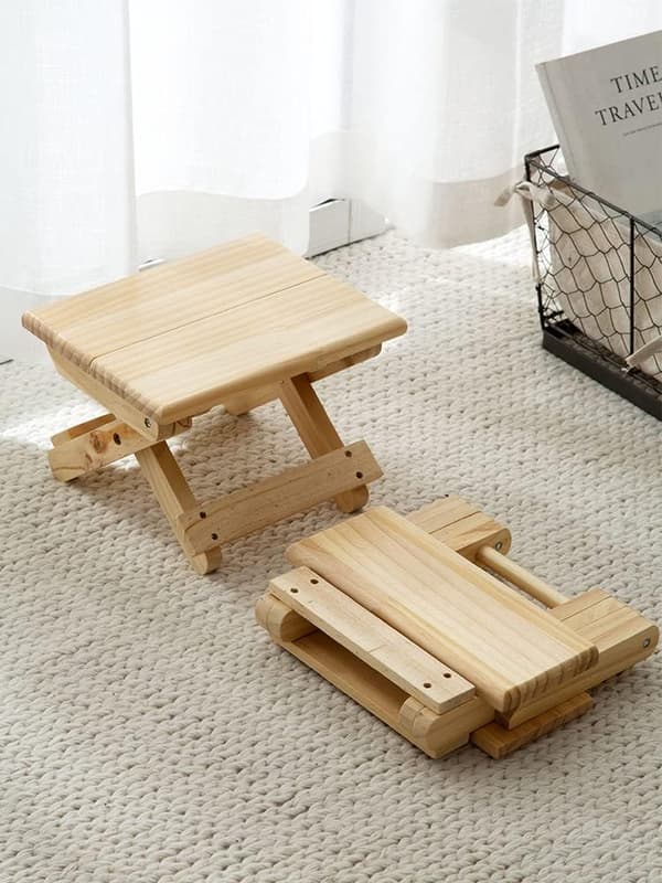 Mini Sammenklappelig Træskammel. Bærbart Fodstøtte til Hjemmet, Badeværelset, Køkkenet, Haven, Kontoret, Rejser.