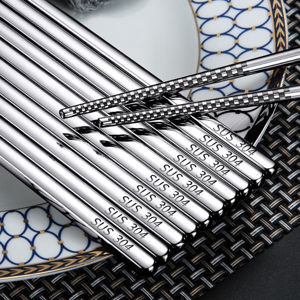 10 Pairs Stainless Steel Chopsticks S