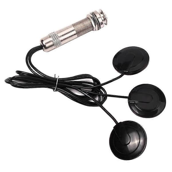 Gitar Pickup Piezo Kontaktmikrofon Pickup 3 Transduser Pickup System For Akustisk 6.35mm (svart)