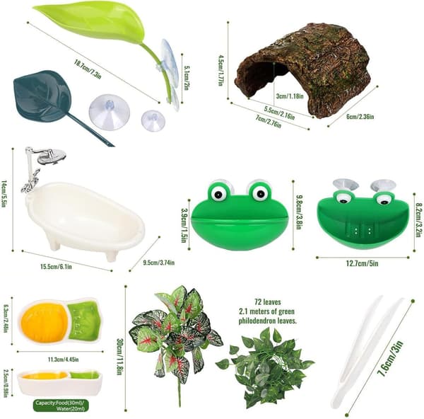 tilbehør til akvaterrarium froskesett Habitat terrarium -