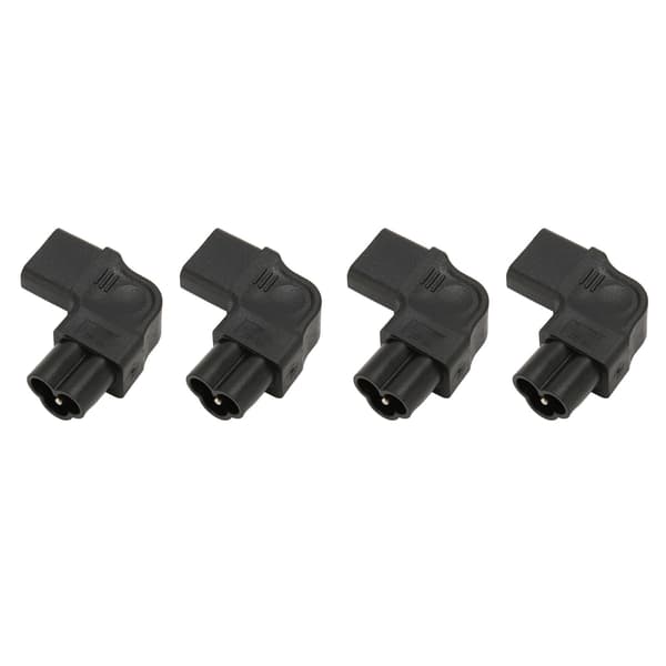 IEC320 C6 til C13 Strømadapter 90 Grader 2.5A‑10A 250V Strømstikadapter til UPS Computerstik 4 stk.