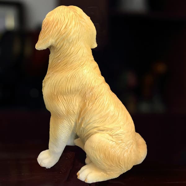 Søt høy simulering hundehåndverk dekorasjon harpiks dyr valp dek
