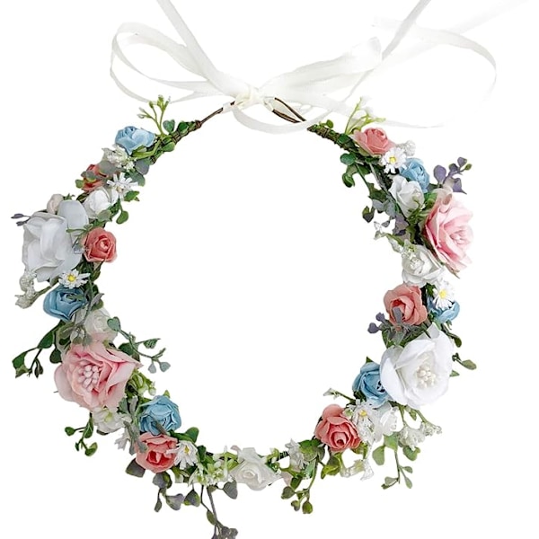 Justerbart blomsterdiadem, blomsterkrans, krone, Halo-hovedbeklædning, bryllupsfest ..