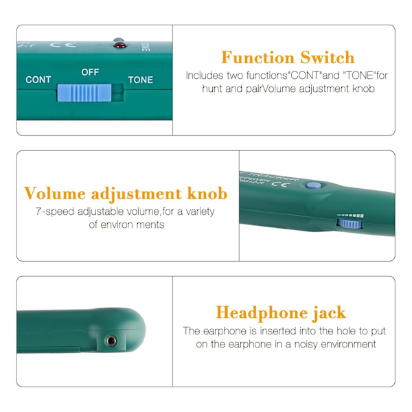 Tone Generator and Probe Tracer Kit, Cable Finder for Wire Tracing Applications, Multifunctional Network Cable Continuity Tester with Breakpoint