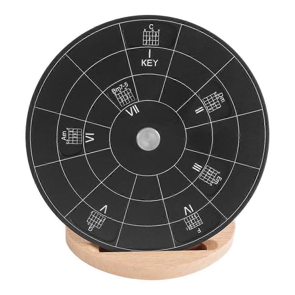 Guitar Chord Wheel, Melody Tool with Base for Learning Guitar Chord Progression Transpose Fingering