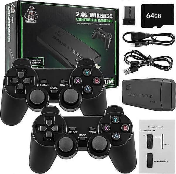 2024 New 20000+ 4k HDMI TV Video Game Stick Retro Game Console with 2 Wireless Controllers 4k