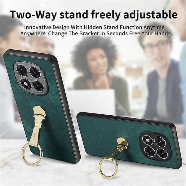 CASENEO D22 Kompatibelt Cover til Xiaomi Redmi Note 14 Pro+ 5G Foldbart Stativ Retro Læder Bagside Brun Brown