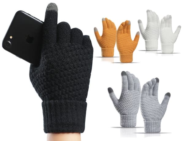 #Strikkede vanter Superbløde touchskærmvanter Vinter Unisex#