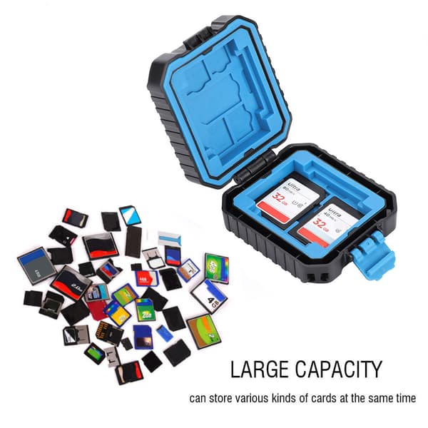 Portable Black Waterproof Memory Card Protective Case Travel Holder for SD TF Cards