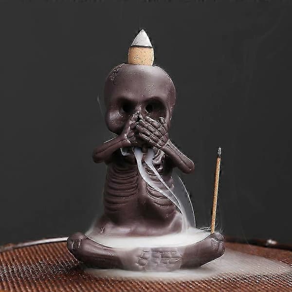 2025 Halloween-dekoration Lilla Tilbageløbsrøgelse Halloween Kranie og Imp Tilbageløbsrøgelse Ornamenter