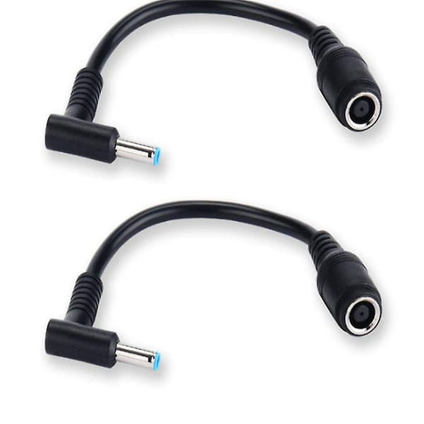 2 stk. til HP strømadapterkabel 7.4*5.0 hun til 4.5*3.0MM han vinkel med stift