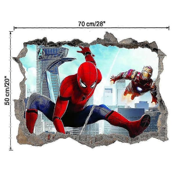 3D Spiderman Ironman Vægdekoration Marvel Avengers Baggrund (FMY)