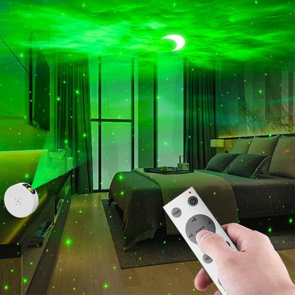 USB drømmende romantisk himmel full av stjerner og måne projeksjonslys atmosfærelys nattlys soveromsbordlampe