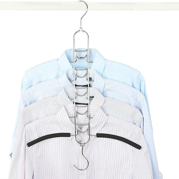 Multilayer Removable Clothes Hanger Space Saving Wardrobe Clothes Storage Holder Chrome Plated Chrome Plated