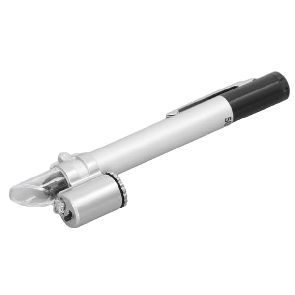 Pen Microscope 50X Clear Look Portable Pocket LED Magnifier with Scale for Lab Home Jewelry Store