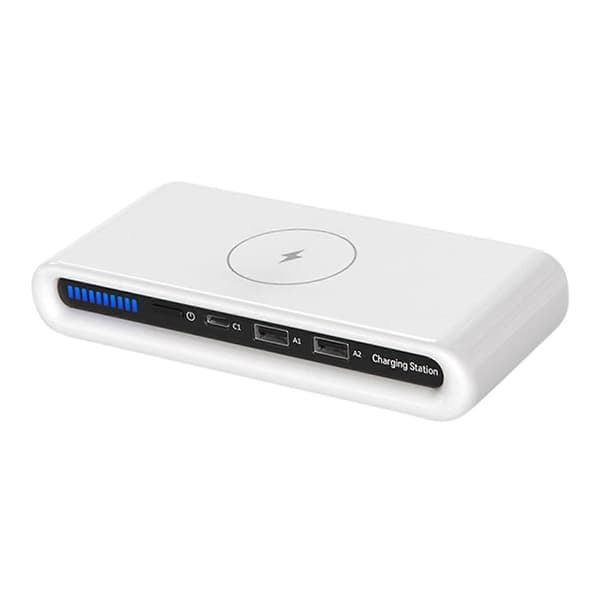 USB Multiport Trådløs Lader Multifunksjonell Trådløs Lading 15W Hurtiglading USB Ladestasjon FAN1369