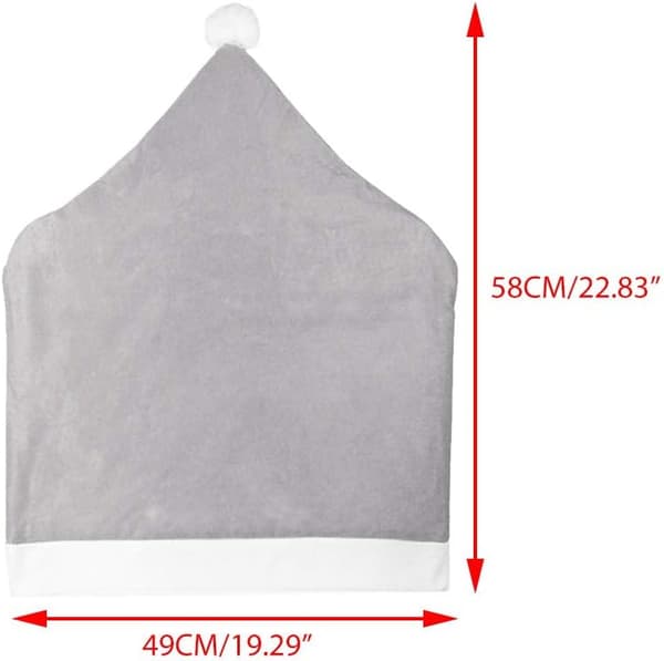 4 pcs Grey Classic Christmas Chair Back Covers with Christmas H