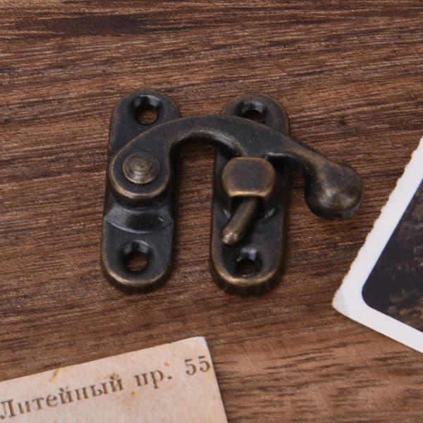 30 st Haspel Retro Stil Järn Låskrok Haspel för Smycken Presentaskar 3,2 x 2,8 cm Brons Höger Låskrok Haspel