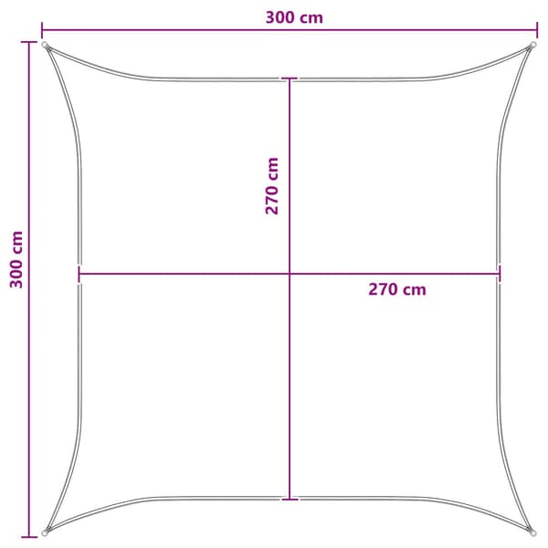 Solseil Gul og Hvit 3 x 3 m HDPE