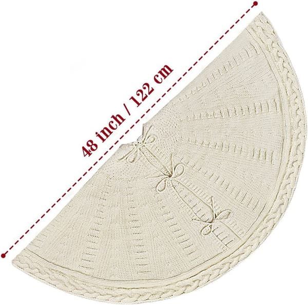 Julgransmatta Stickad Röd Gräddvit Flera Storlekar Heminredning beige 92cm