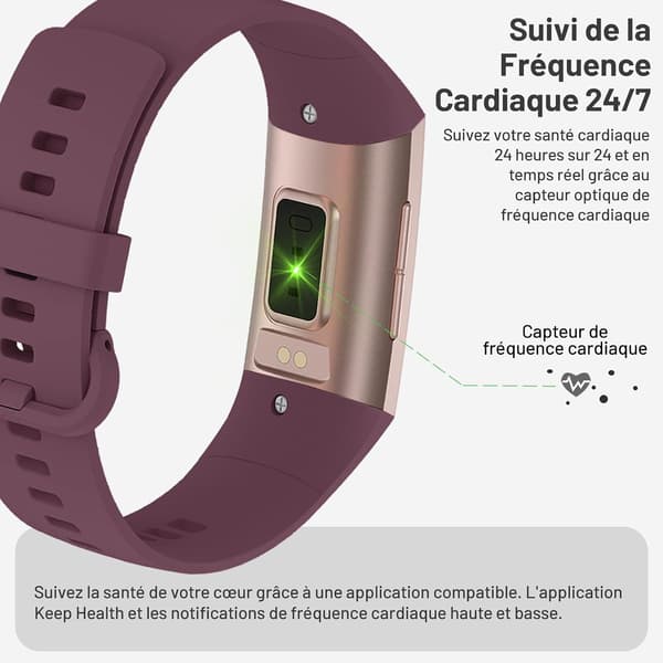 Dam Smart Sportsur - Søvnovervågning IP67 Smart Touch 25 Tilstande Skridttæller Kalorier Stopur Gave Til Android iOS-Rose Red