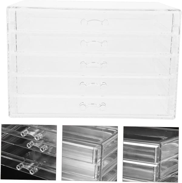 Alsidig opbevaringsboks med 5 skuffer Makeup Organizer Smykkeholder Skrivebordsopbevaring St