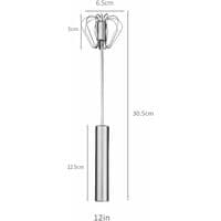 Semi-automatic egg whisks, manual egg whisks for kitchen, stainless steel