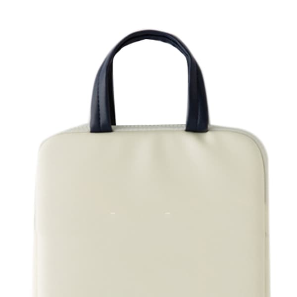 Laptop Bag Cute Alphabet Pattern Waterproof Shockproof PU Leather Tablet Bag with Handle 11 inch White