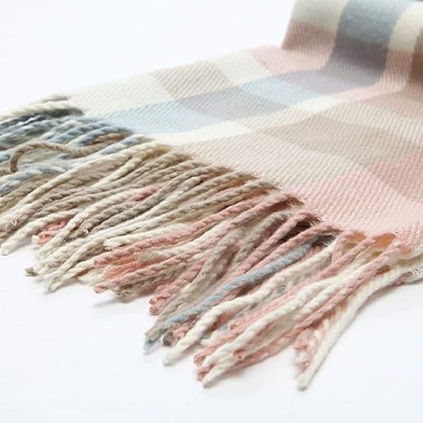 1 stk Kvinders Mode Langt Sjal Stor Ternet Vinter Varm Ternet Stor Halstørklæde Beige Pink Beige Pink