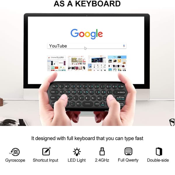Universal TV-fjärrkontroll Air Mouse, trådlöst tangentbord Fly Mouse