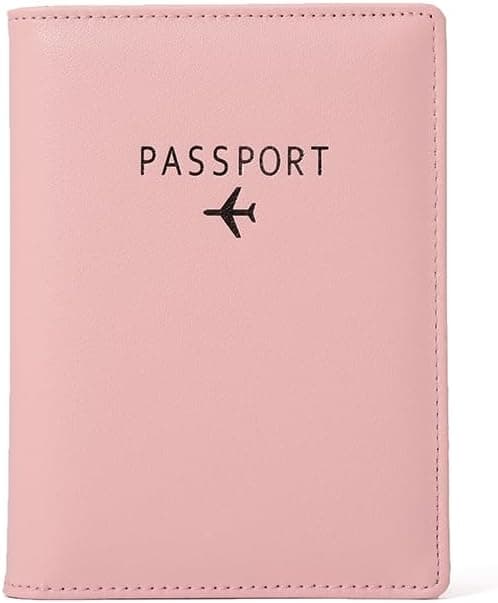 Læderrejsepunge Pas Etui Cover Blocking, Læderkortholder, Rejsedokument Organizer Case Pink Pink