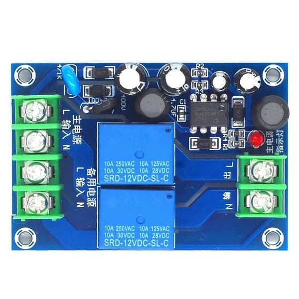 220V 2-vejs automatisk afbryder 10A Dobbelt strømforsyning 2 ind 1 ud Strømafbrydelse for Switch B