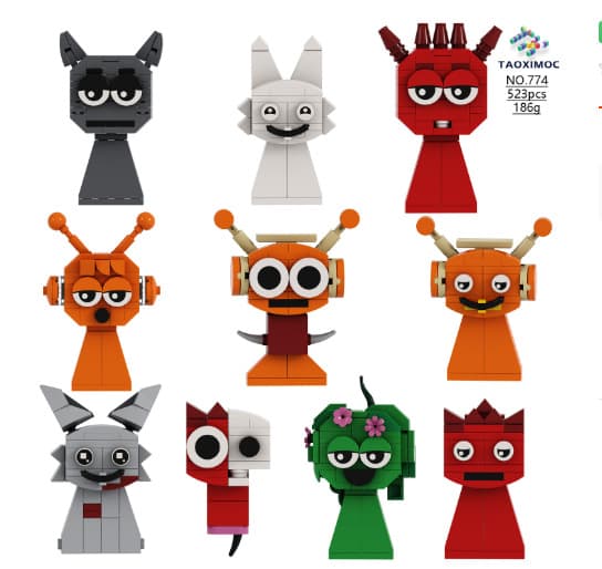 Sprunki Rhythm Box Monster Byggeklodser Legetøj til Børn - 774 Rhythm Box 10-Dele Sæt